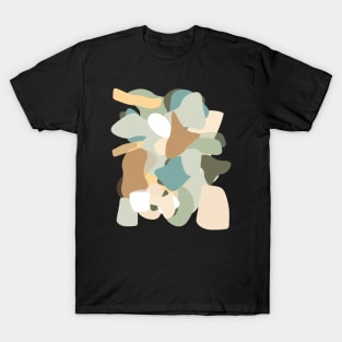 Mid Century Aesthetic Abstract Shape Blob and Glob Pattern T-Shirt